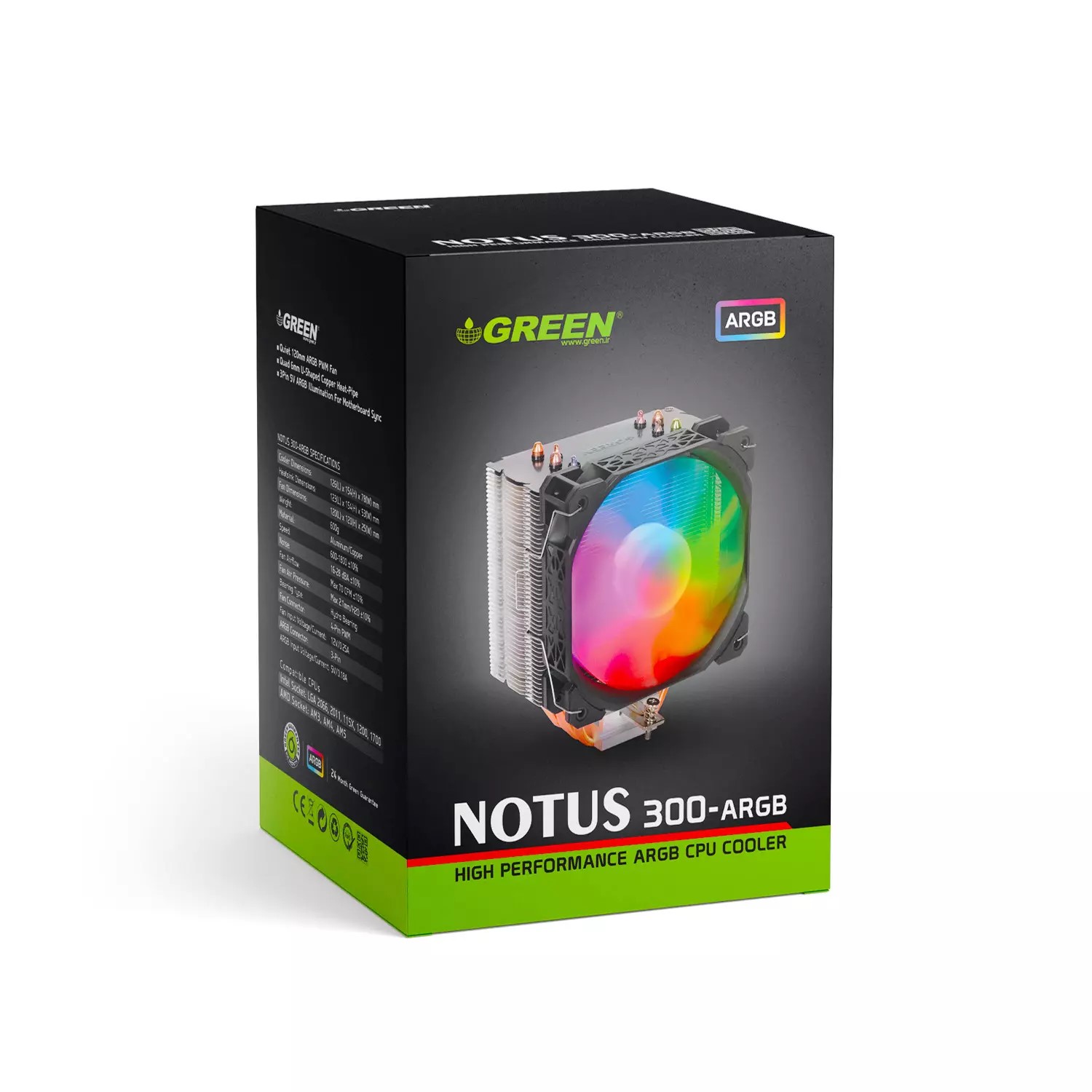 خنک کننده CPU گرین مدلNOTUS 300-ARGB